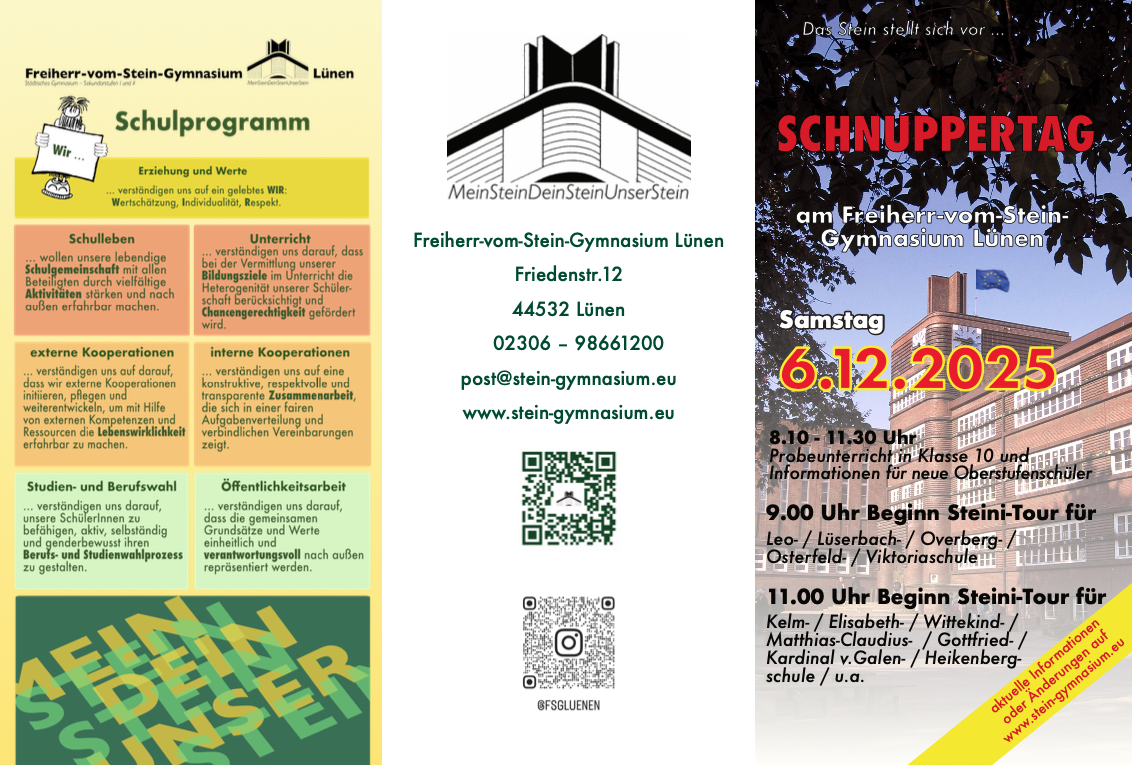 31 Infoflyer Schnuppertag 2025 6seitig Vorderseite