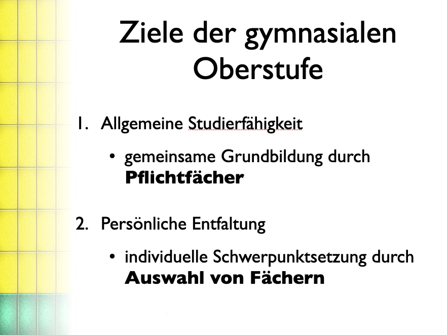 ObSt P7 Ziele GOSt Pflicht und Wahlfaecher Thumb